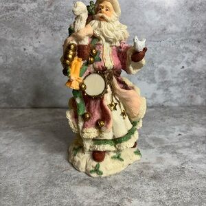 Festive Santa Claus Figurine with Gold Accents